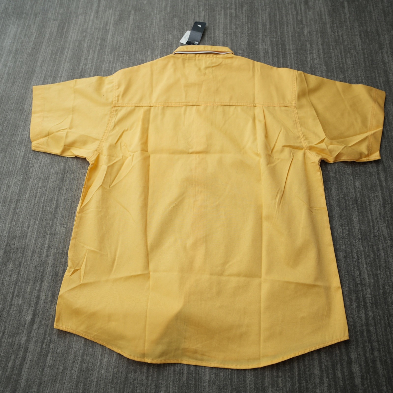 Blue Generation Shirt Men Button Down Yellow New Short Sleeve Solid Large