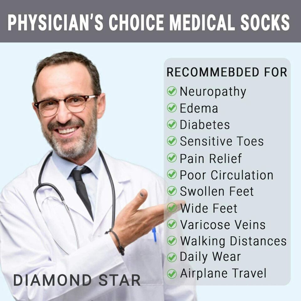 12 Pairs Diabetic Ankle Quarter Crew Socks Health Cotton Circulatory Men’s Women