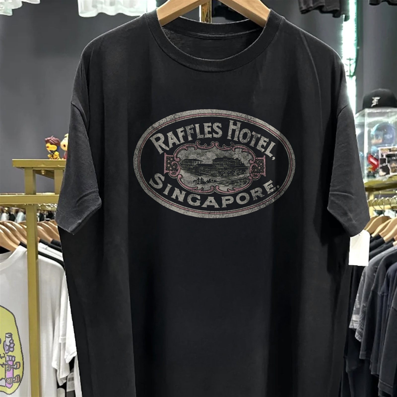 Raffles Hotel Singapore Classic Black T-Shirt XL