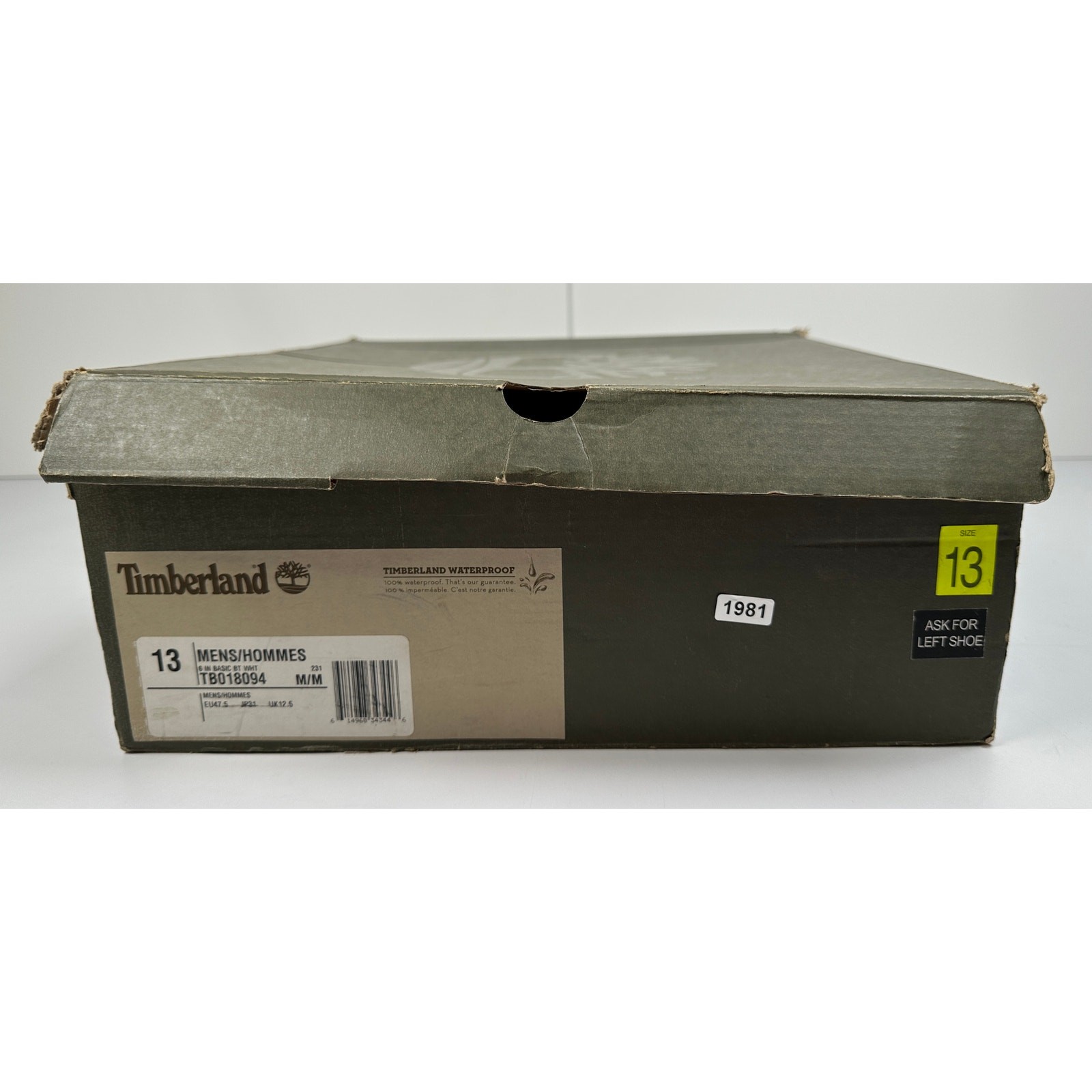 Timberland Men’s Basic Waterproof Boots Wheat Nubuck Size 13 NIB #07S