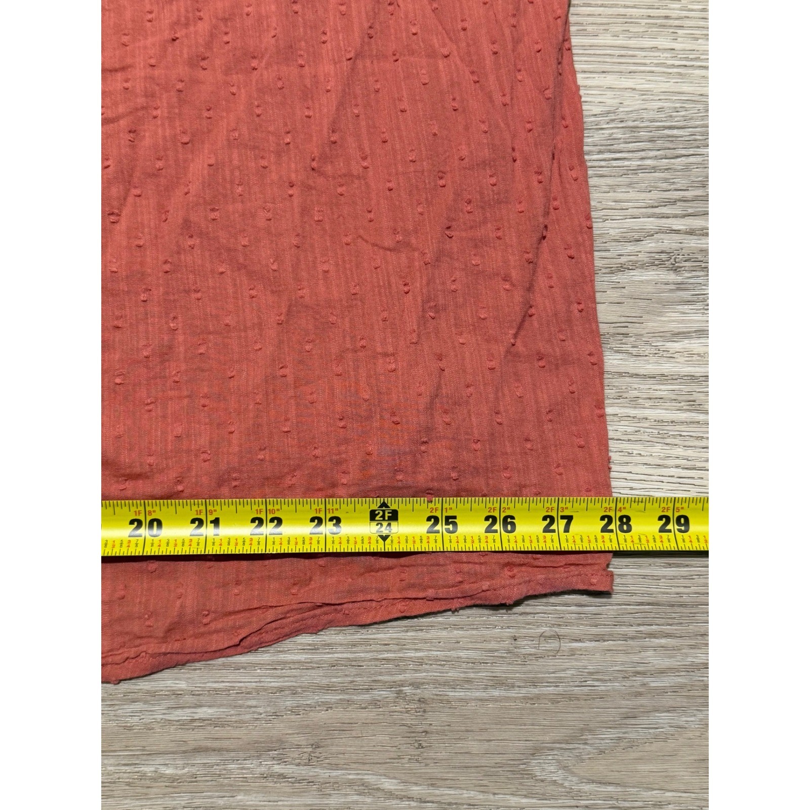 Old Navy Terracotta Rust Clip Dot Ruffle V-Neck Blouse Top 2X Short Sleeve