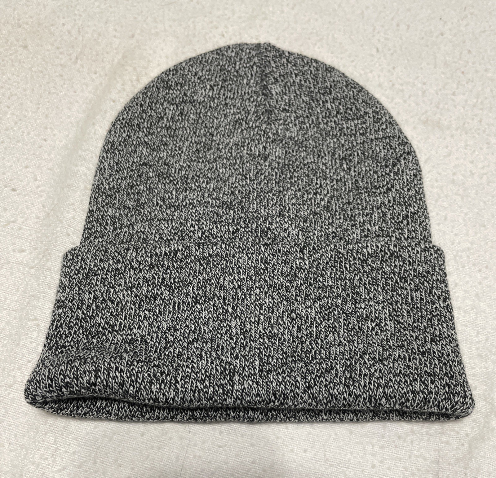Carhartt Gray Solid Knit Cuffed Beanie Hat One Size Logo Stretch Winter Workwear