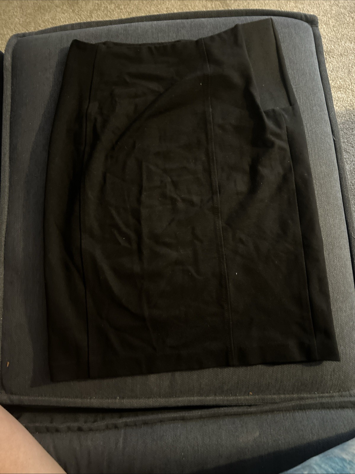 Black High Waist Pull on Pencil Straight Skirt Knee Length Size Medium