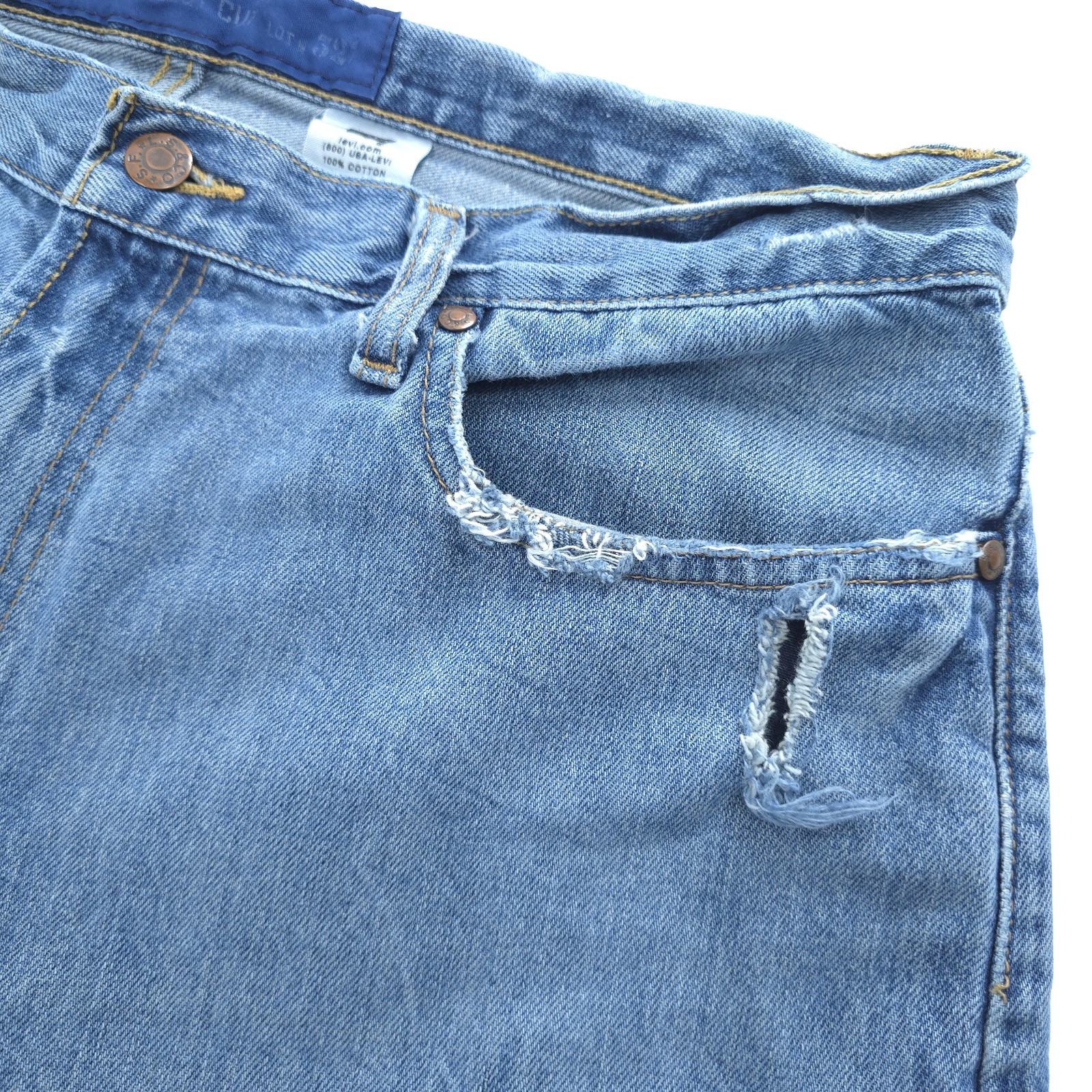 Levis Low Boot Cut 527 Jeans 36×32 Mens Low Rise Distressed 00s Alternative Y2K