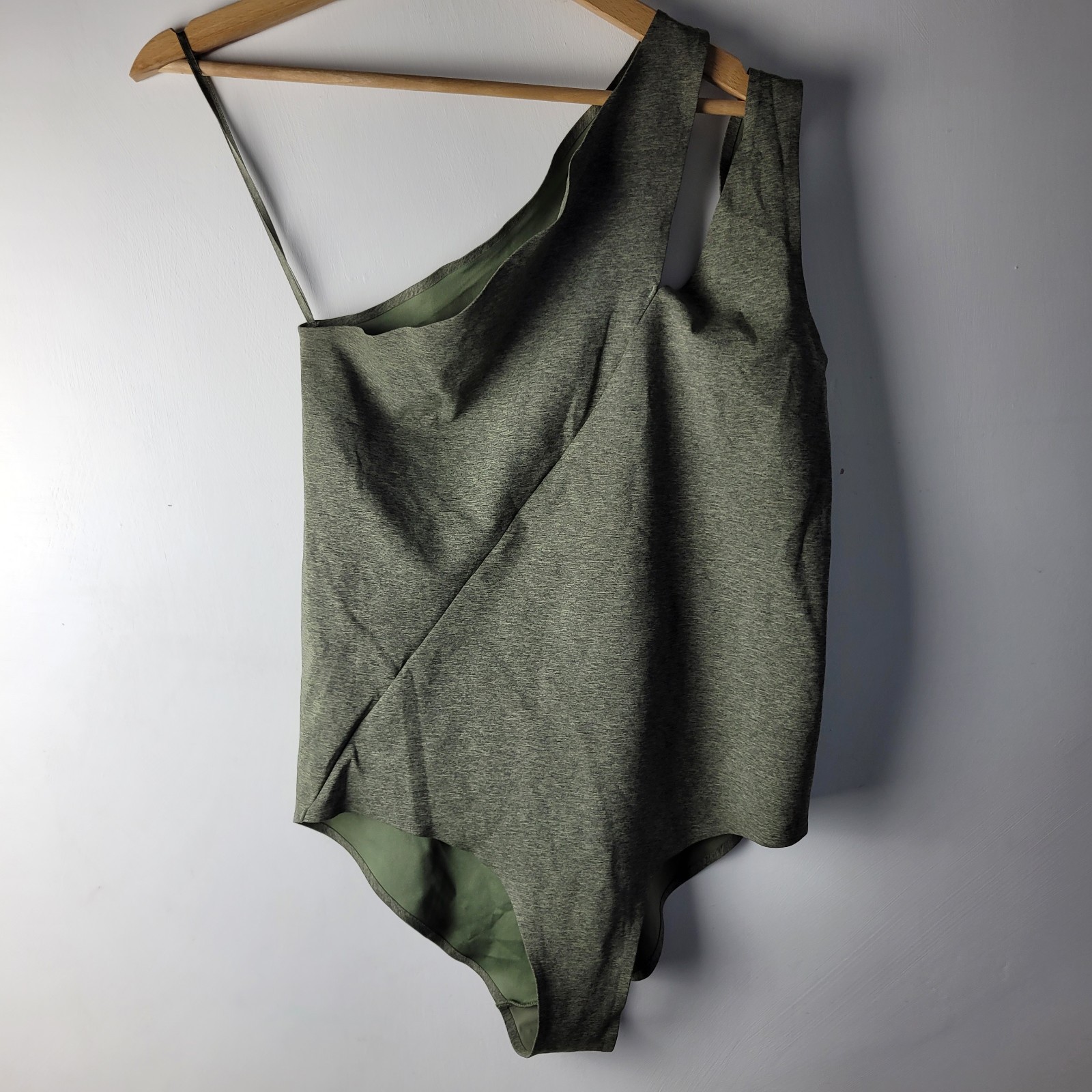 COS Women Size 40 Green One Shoulder Bodysuit Swim Top Smart Casual Formal