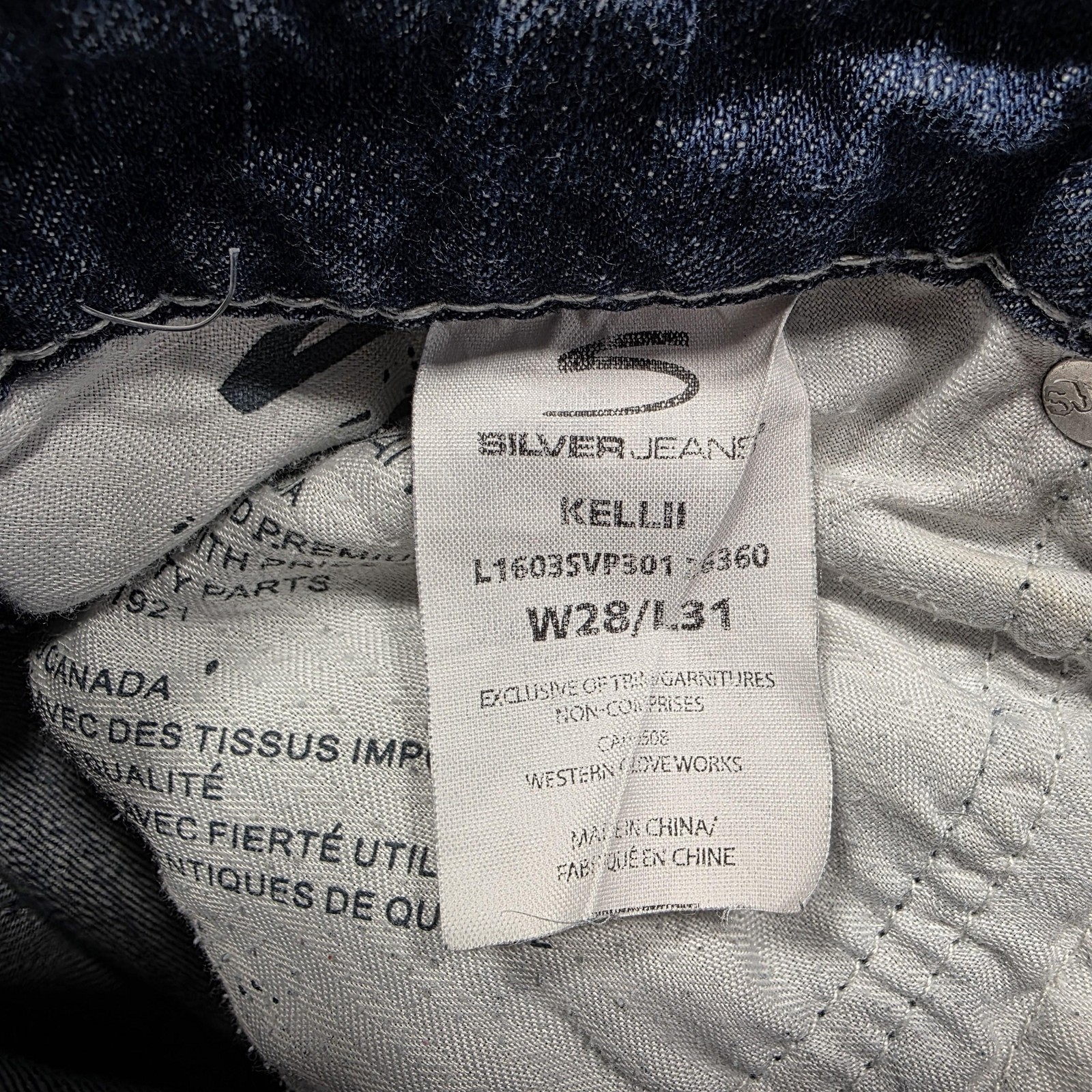 Silver Jeans Kelli Jeans Womens 28 Blue Relaxed Skinny Distressed Denim Stretch