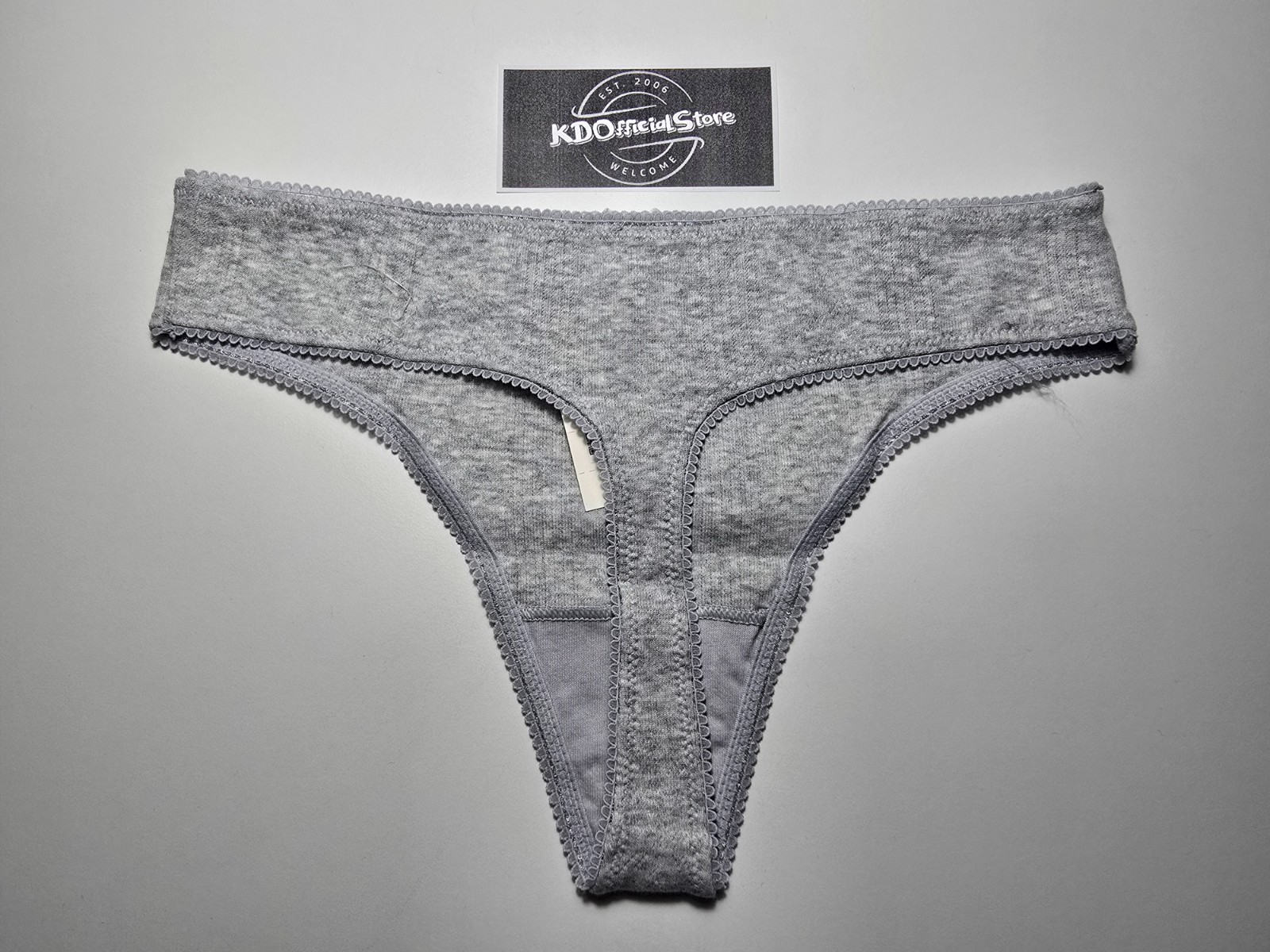 XS American Eagle AERIE Superchill Pointelle Thong Panties Underwear MedHtr Gray