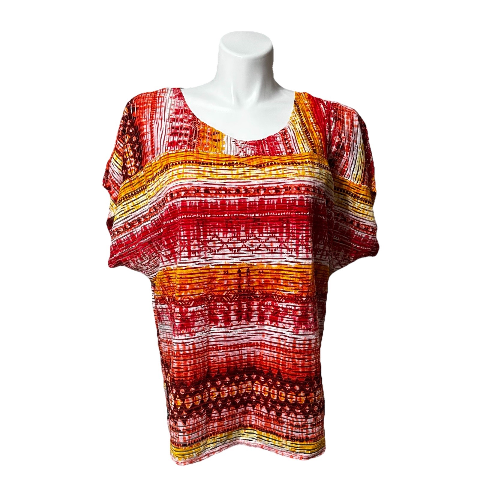 Kim Rogers Women’s XL Shirt Multicolor Short Sleeve Trendy Stylish Top