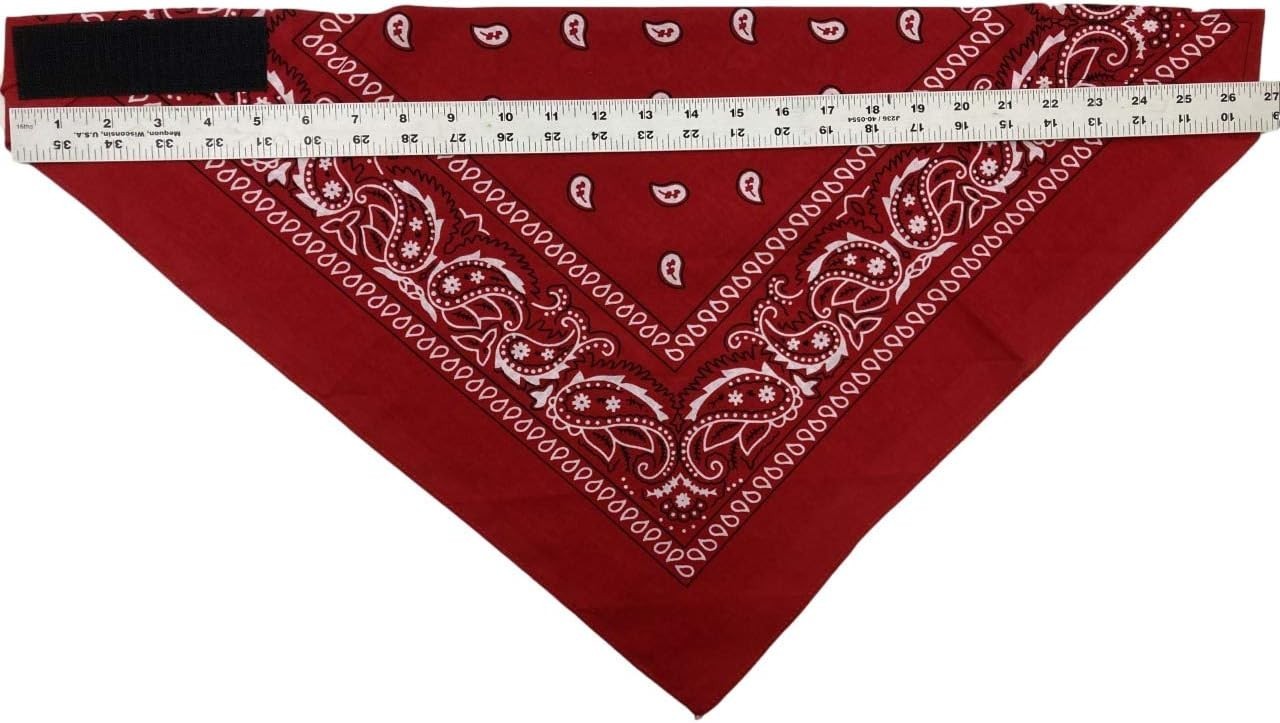 VELCRO®Brand ADJUSTABLE RED PAISLEY FACE WIND Blocker BIKER Ski BANDANA HANDMADE