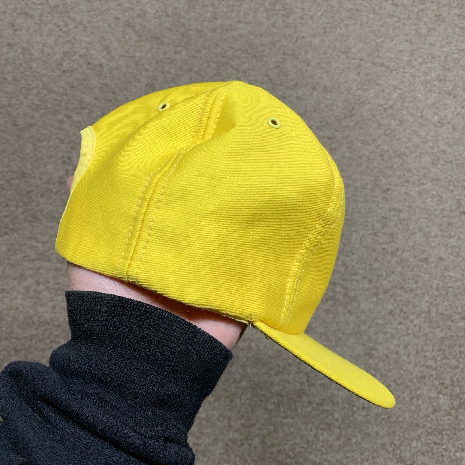 Vintage John Deere Patch Hat Cap Yellow Made In USA Louisville Mfg Co Snapback