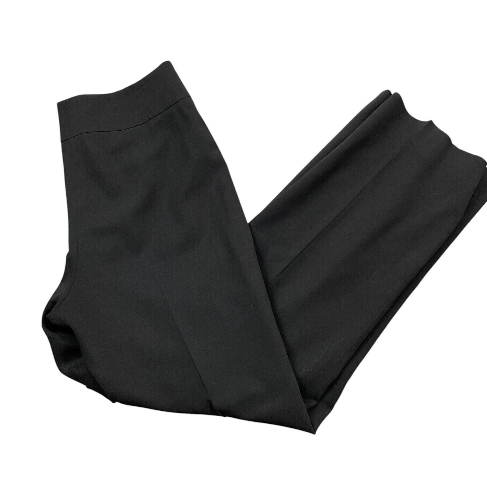 Akris 10 Black Dress Pants Side Zip Wool Pockets