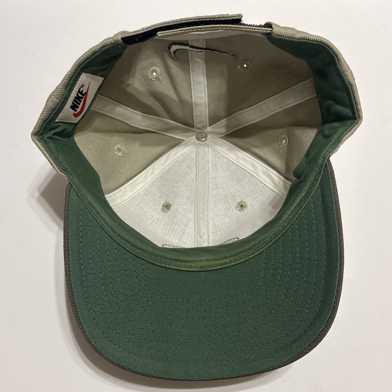 Vintage Nike Tour Hat Cap Snapback Green Tan Golf Tour Logo Golfing