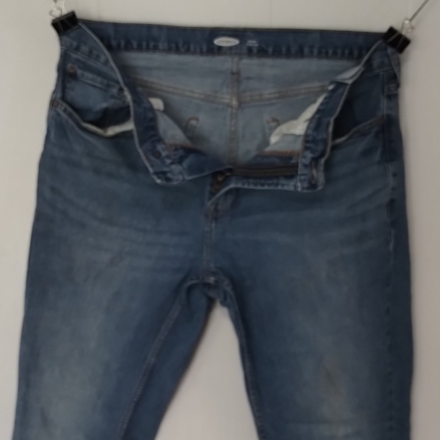 Old Navy Straight Fit Built-In Flex Blue Denim Jeans Mid Rise 5-Pocket