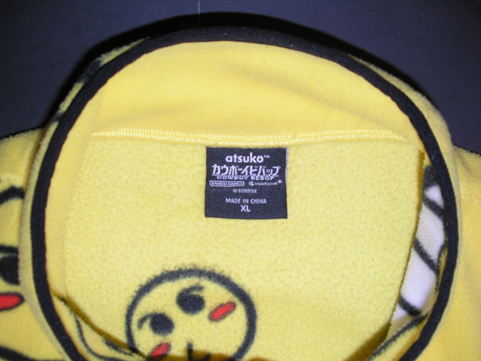 Atsuki Cowboy Bebop Ed Hack Smiley Face Fleece Jacket UNISEX XL