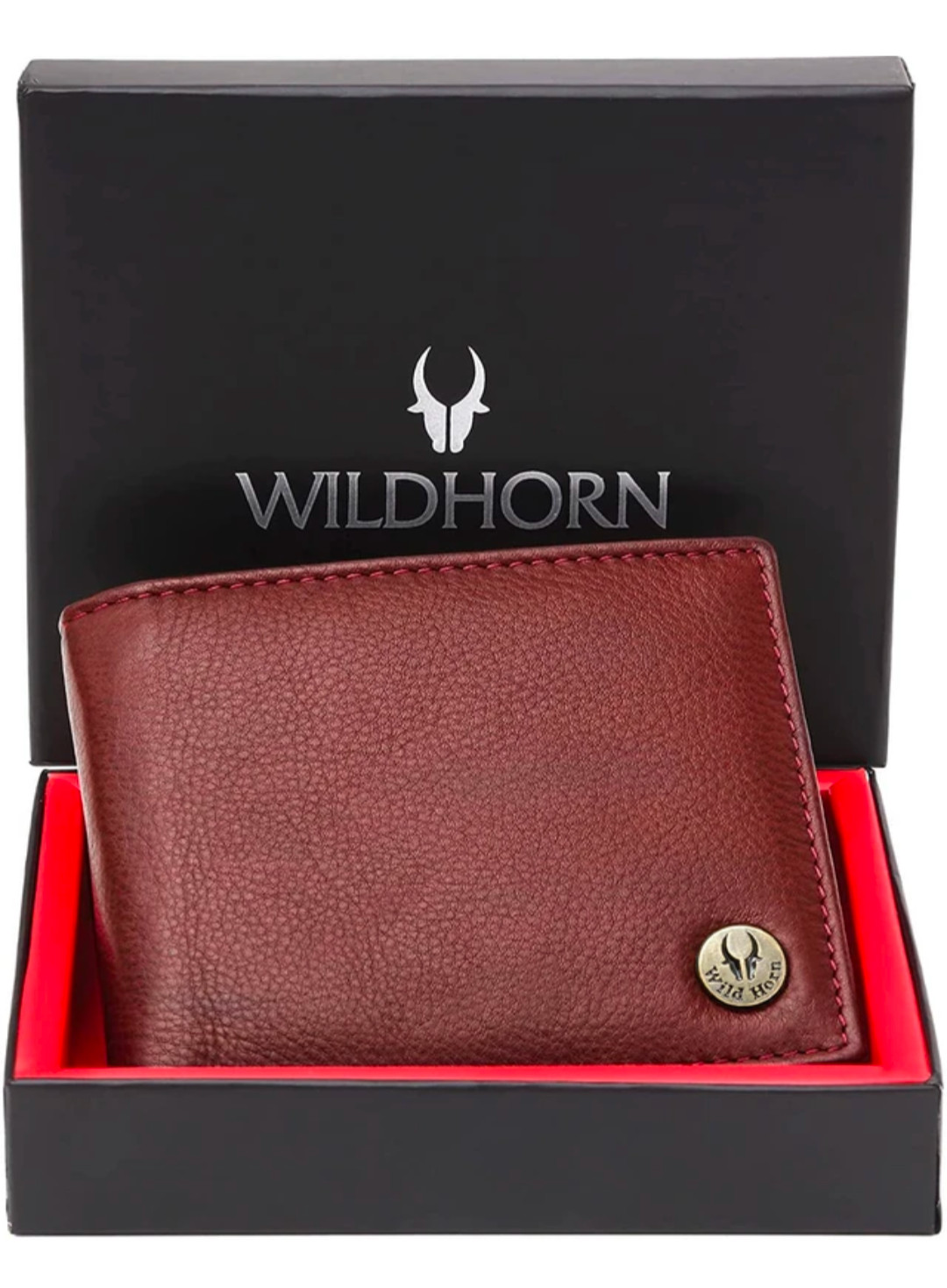 Men Casual, Formal Maroon Genuine Leather RFID Wallet – Mini (5 Card Slots)