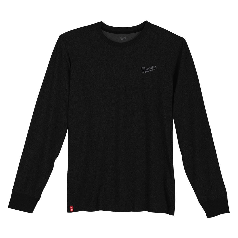 Milwaukee Men’s X-Large Black Cotton/Polyester Long-Sleeve Hybrid Work T-Shirt