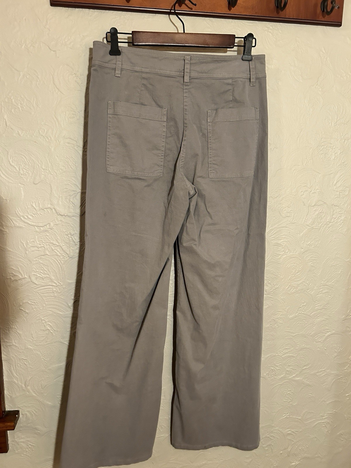 Nili Lotan Megan Gray Wide Leg Pants Womens 4 Minimalist Designer Made USA