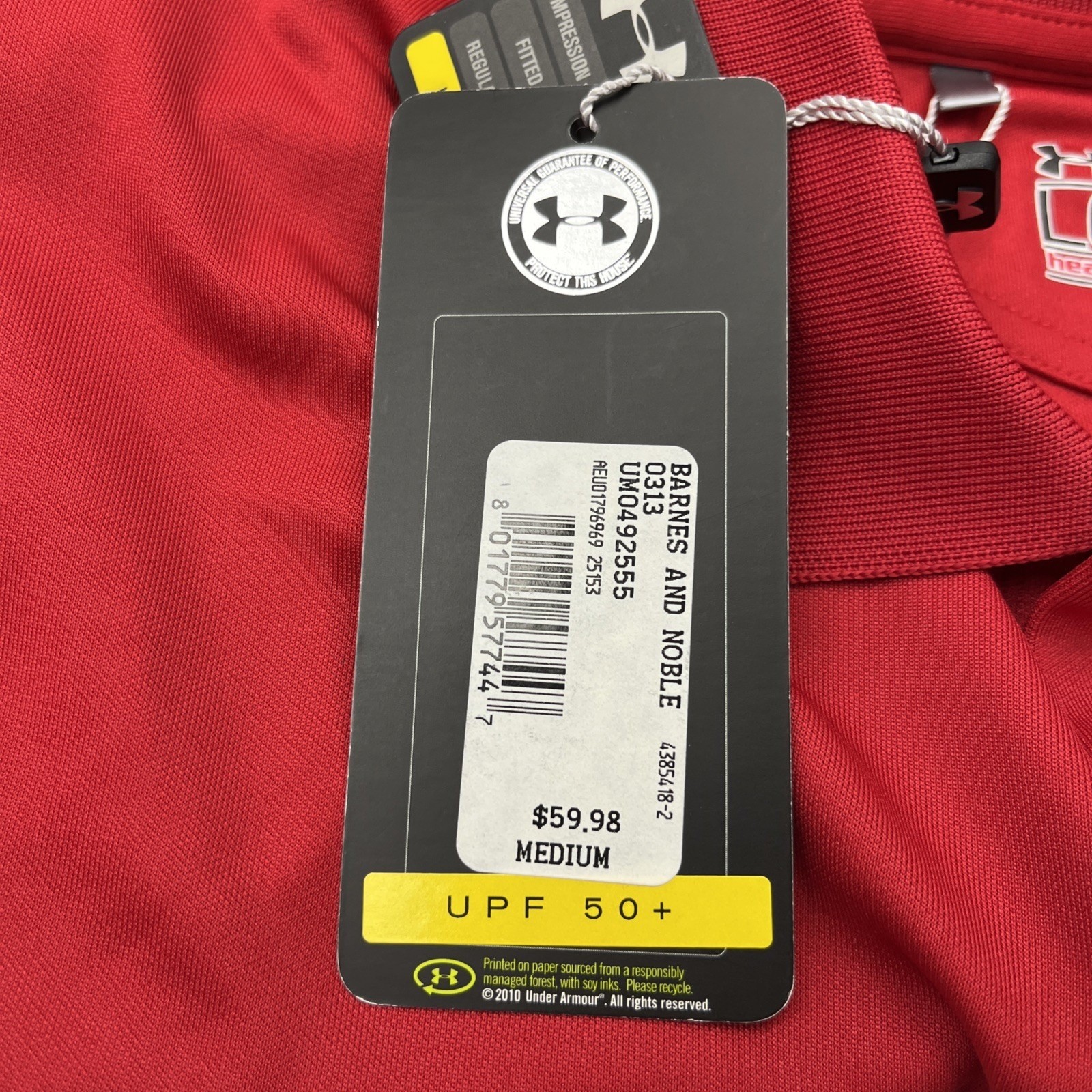Under Armour Polo Mens Medium Red New Florida Southern Mocs HeatGear UM0492555