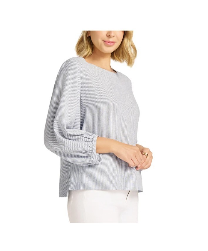 Matty M Women’s Linen Blend Top 3/4 Sleeve Boat Neck