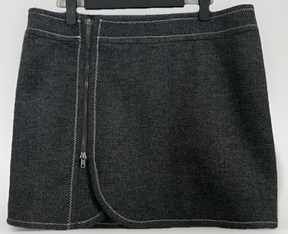 Purnell Women’s Size 8/29 Gray Wool Blend Mock Wrap Skirt