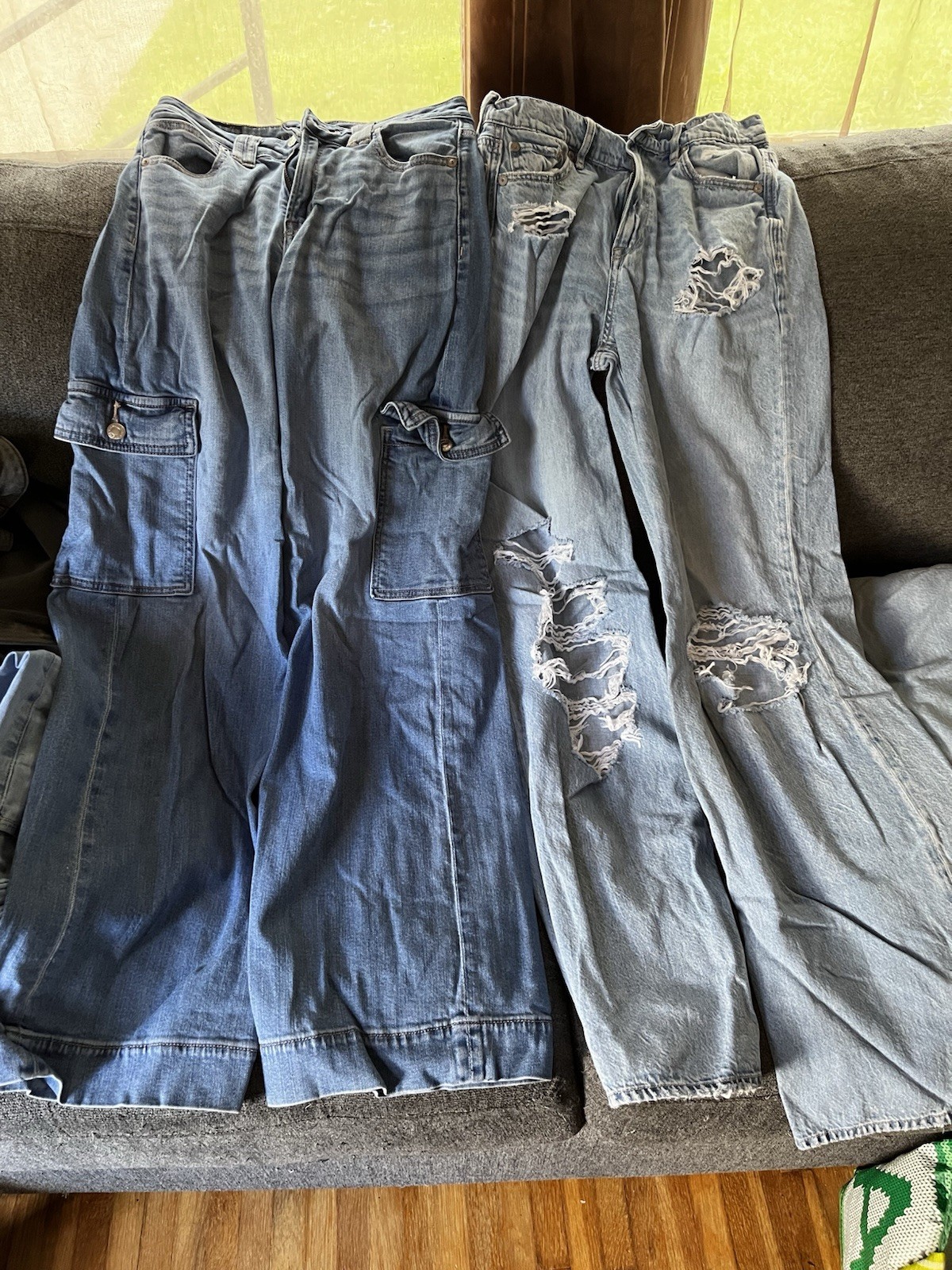 Lot of 2 American Eagle Outfitters Women’s Super High Rise Baggy Wide-Leg Jeans