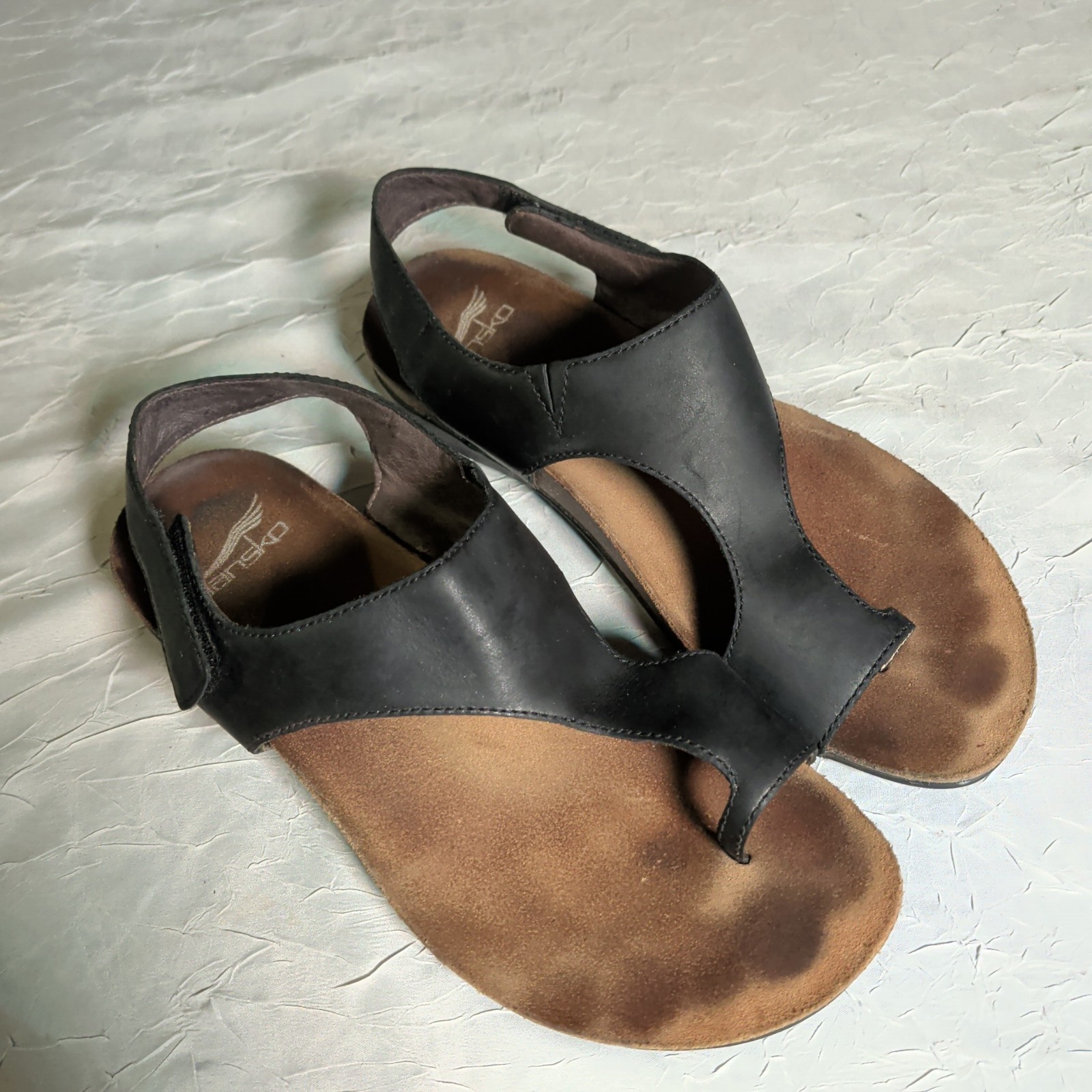 Dansko Reece Sandals Womens Size US 6.5-7 EU 37 Black Leather Bohemian Preppy