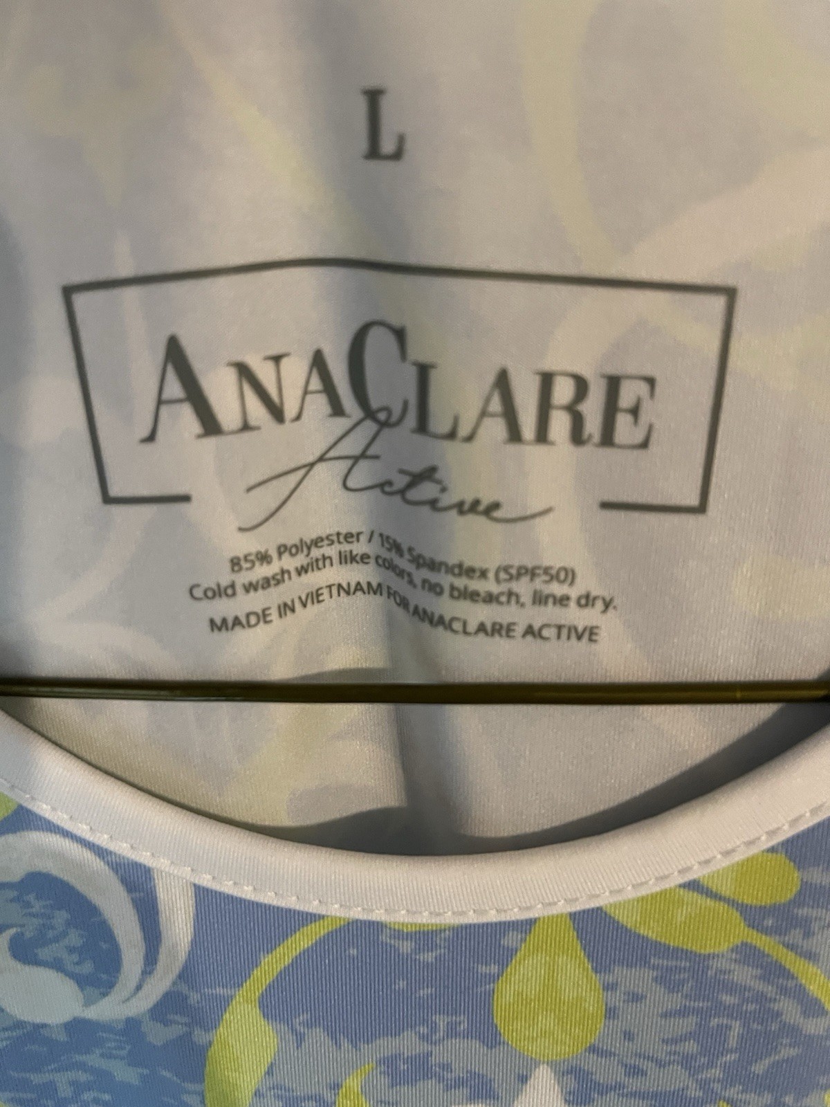 Ana Clare Women’s Activewear Sundress Size Large, Blue Ruffle Hem Swim Cover Up
