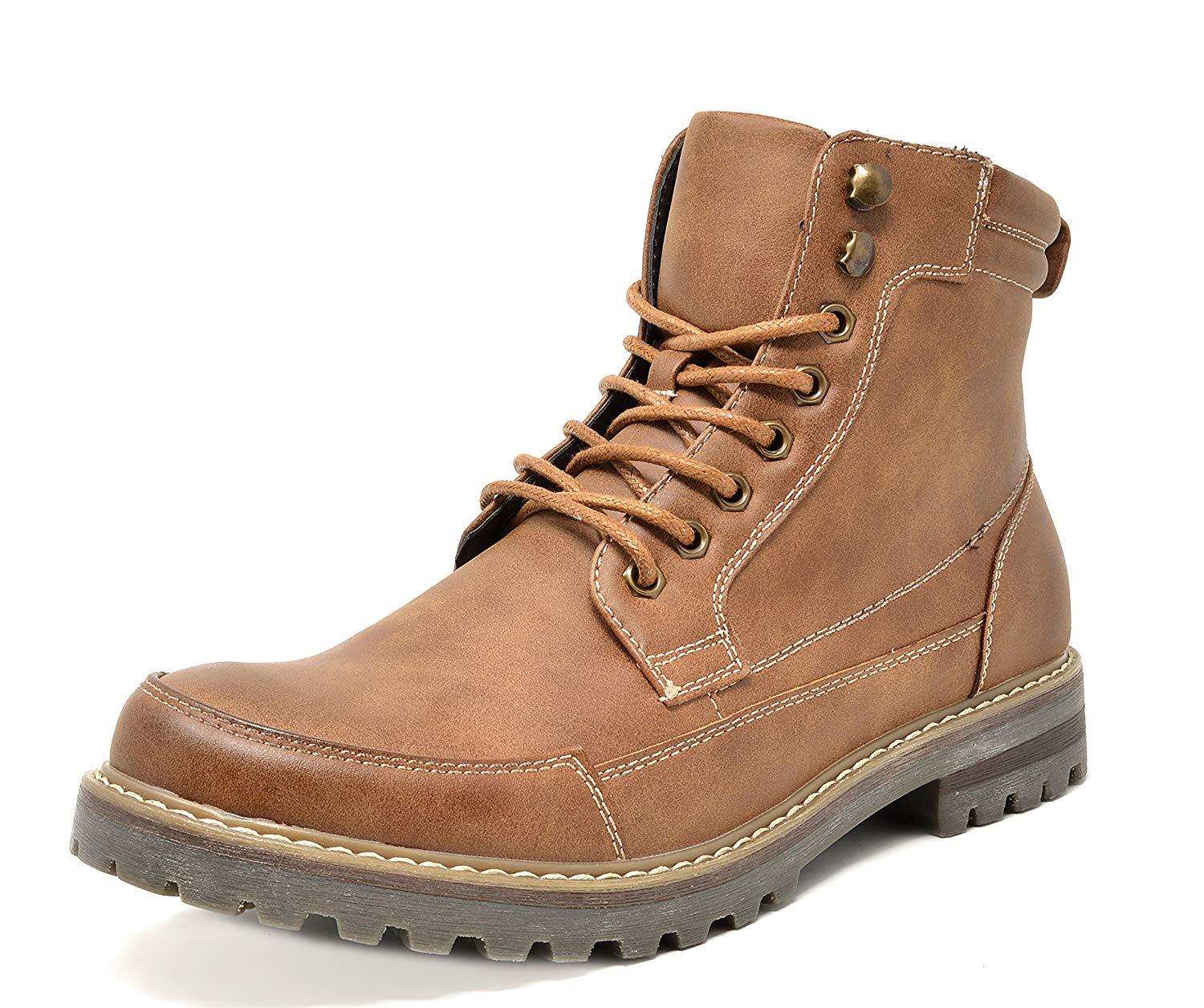 Men’s Motorcycle Boots Combat Riding Ankle Leather Boots Size 6.5-15