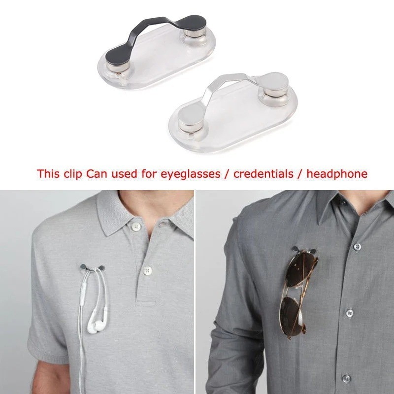 Magnetic Eye Glass Holder Spectacle Sunglasses Clip Badge Hang Magnet Hook Shirt