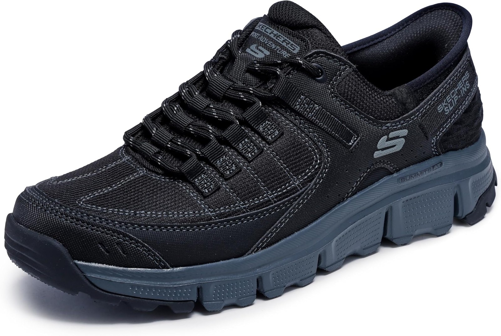 Skechers Men’s Summits AT Hands Free Slip-in Sneaker – BLACK / CHARCOAL – 9.0