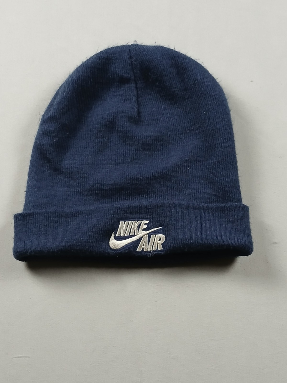 Vintage Nike Air Cuffed Beanie Hat Navy Blue One Size 90 Y2K Embroidered RN56323