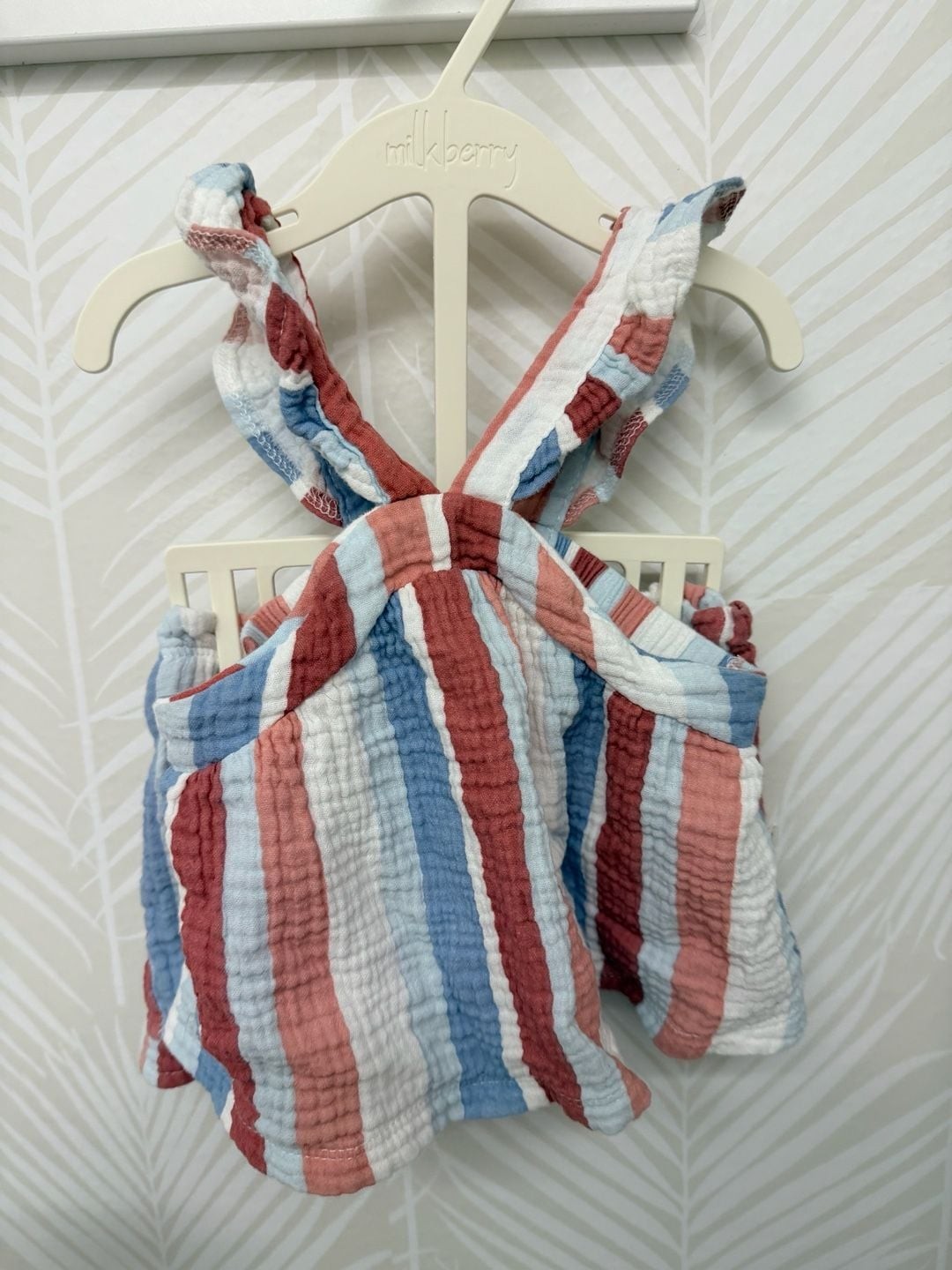 Rabbit + Bear Organic Cotton Muslin Striped Halter Top and Shorts Set