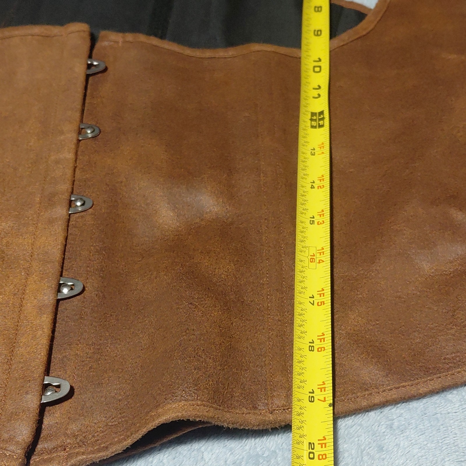 Alivila.Y Brown Corset Top 5XL Hook & Eye Front Lace-Up Back Solid