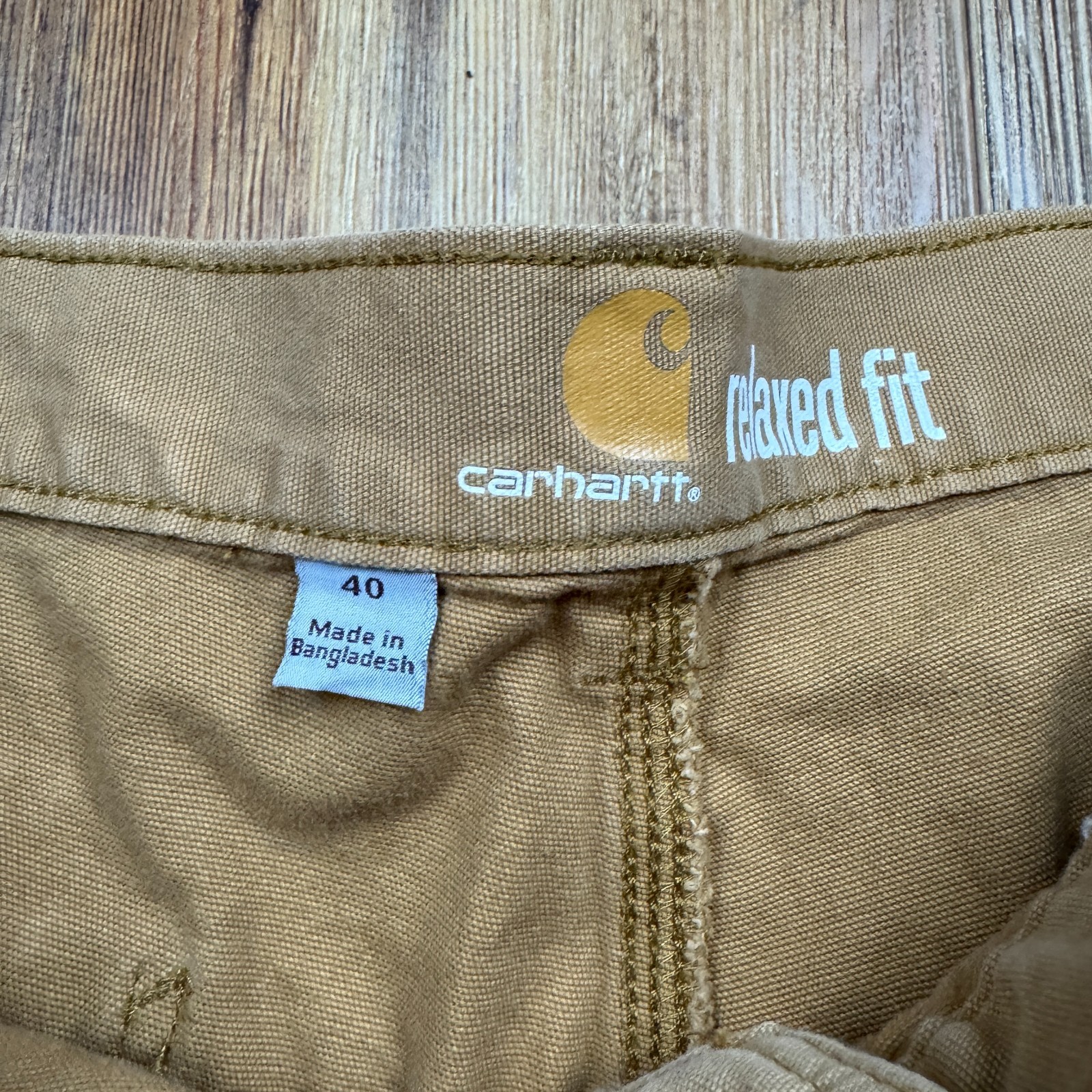 Men’s Carhartt Tan Khaki Canvas Work Shorts Relaxed Fit 40