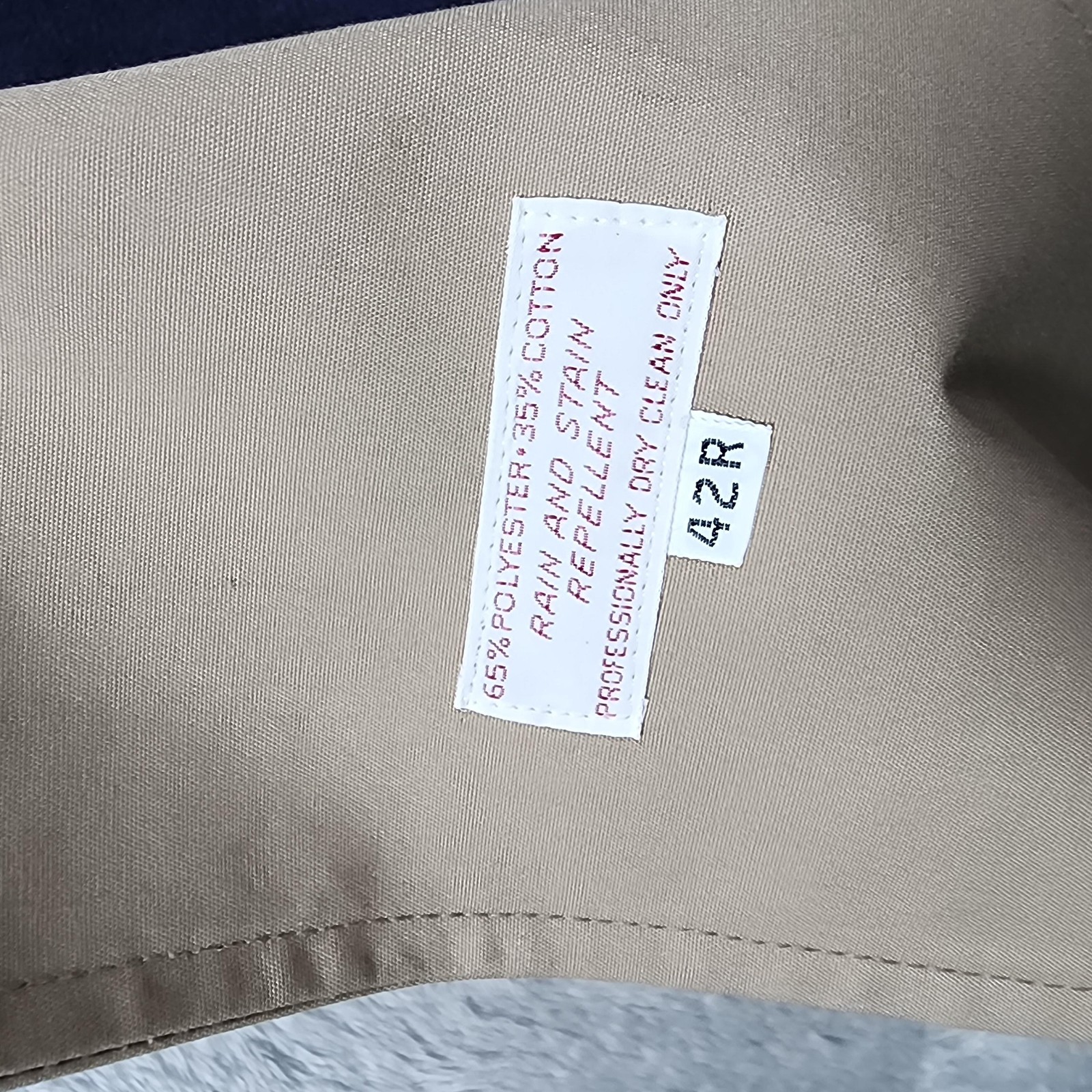 Hart Schaffner Marx Coat Mens 42 Beige Trench Belted Wool Lined Rain Repellent