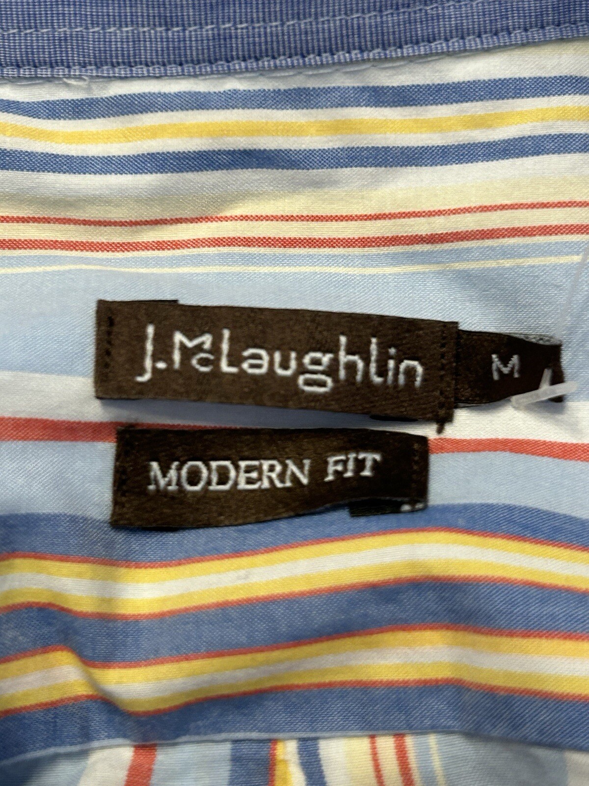 NWT $148 J. McLaughlin Men’s Gramercy Modern Stripe Button Down Size Medium