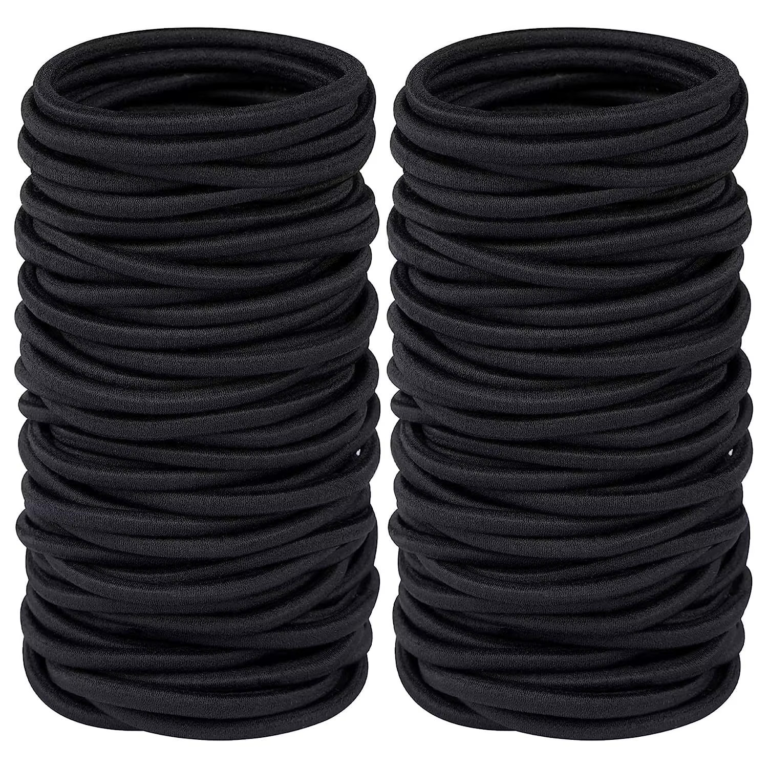 10/50Pcs 4Mm Mix Color Black No Damage Elastics Hair Ties Bands Leagues Pony Tai
