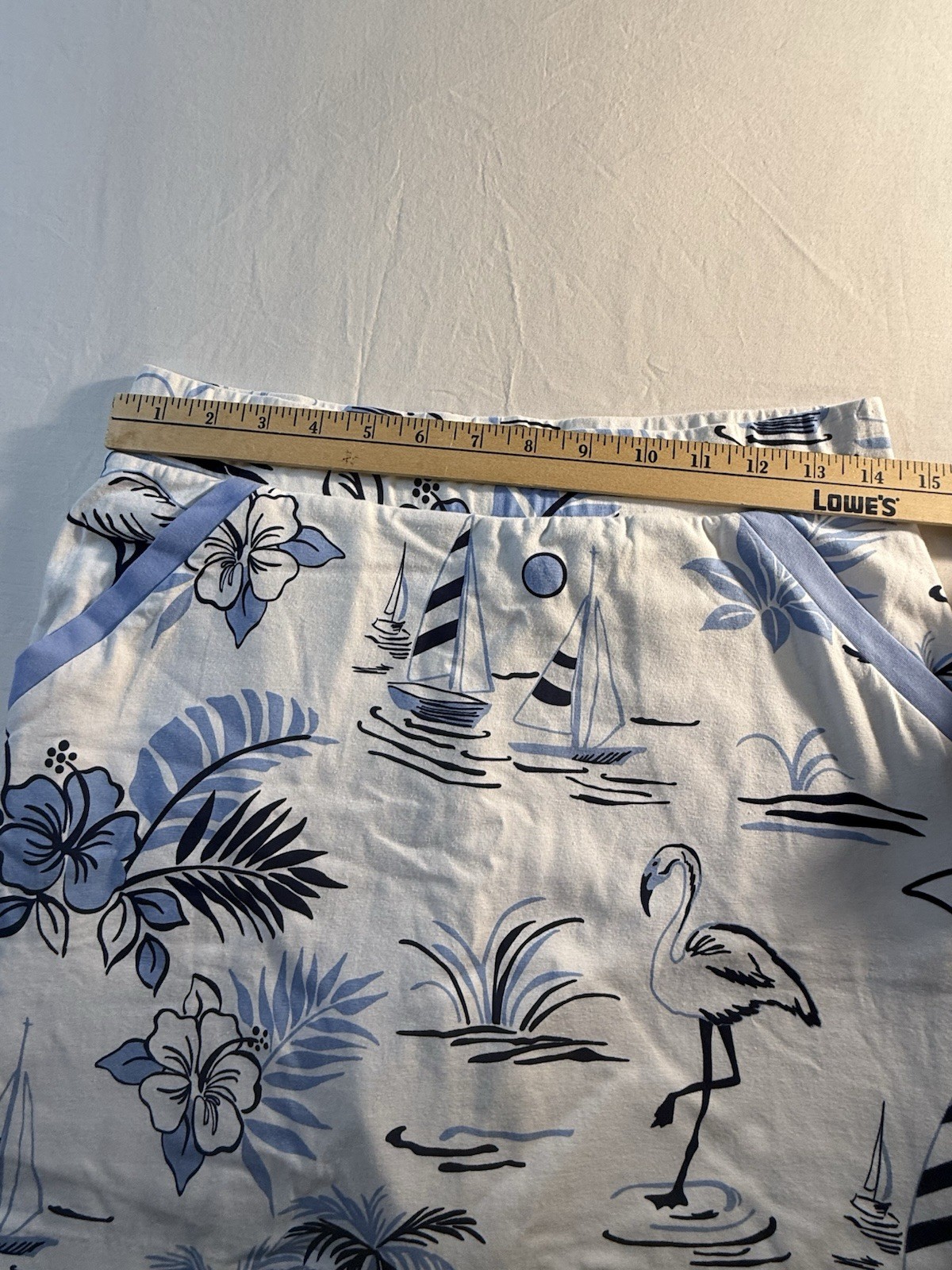 Ladies Ana Clare Blue & and White Cotton/Spandex Skort Size S