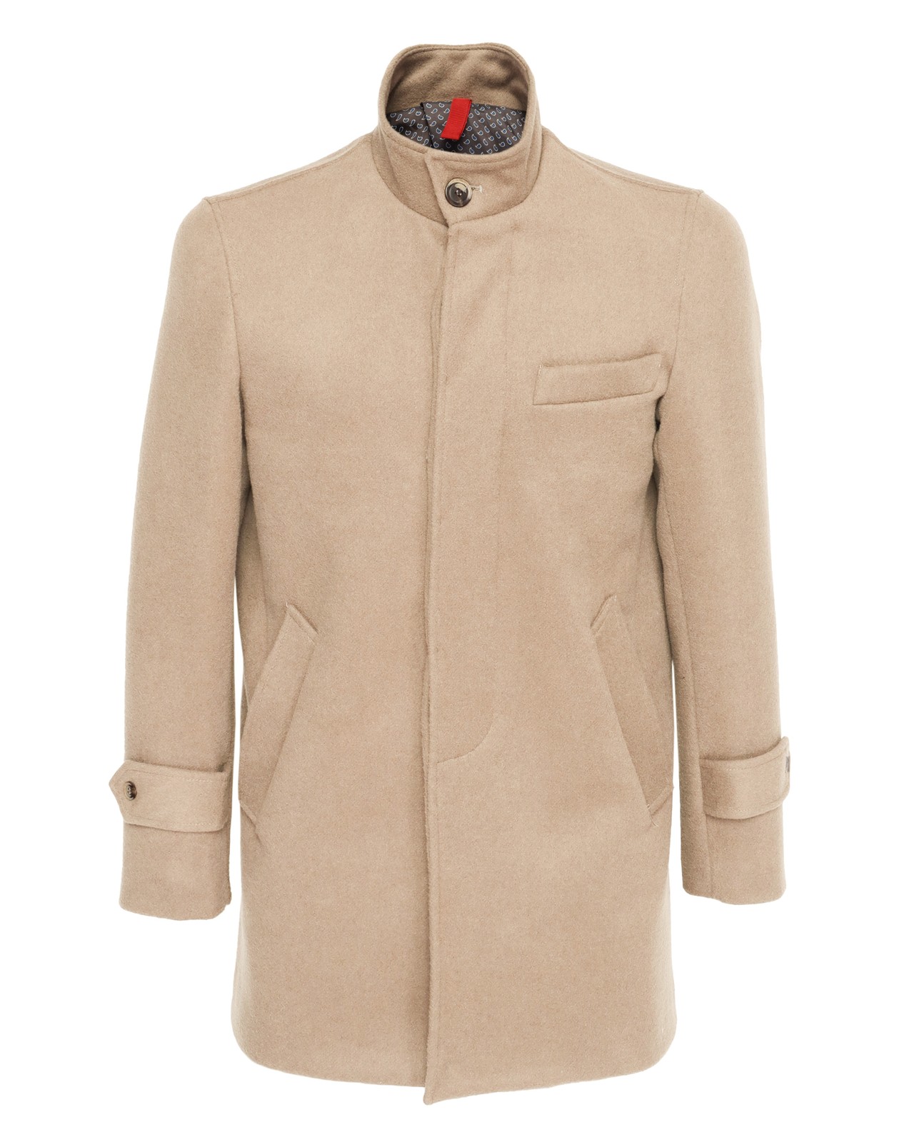 NWT EZZELINO OVERCOAT wool cotton beige luxury Italy 54 XL
