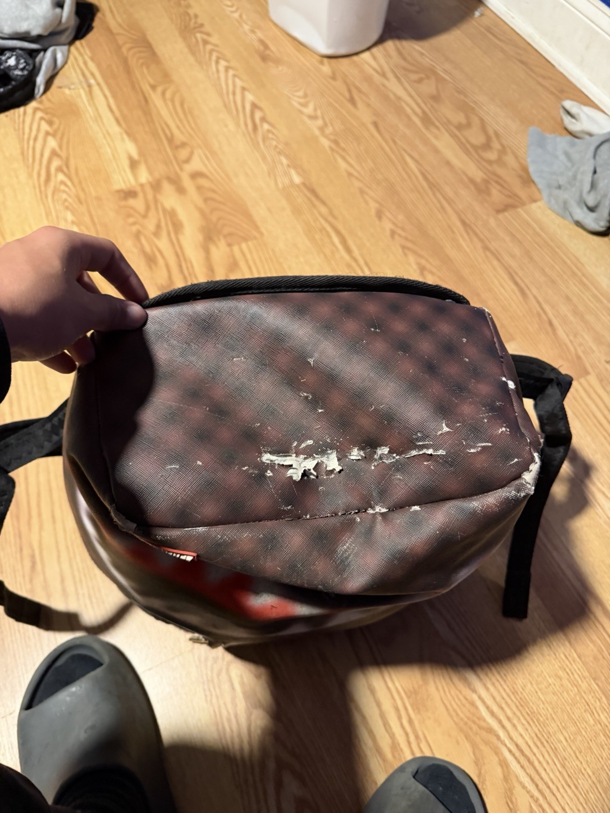 Sprayground Limited Edition Sharks in Paris Blur Effect Checkered Zip Backpack