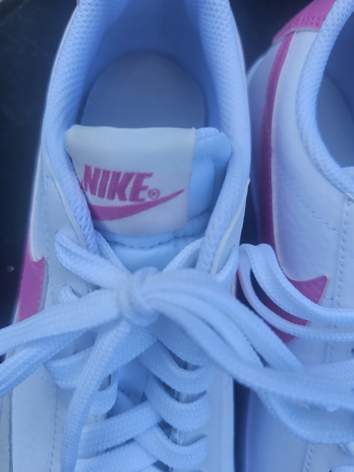 Nike Court Legacy Low Top Leather Sneakers White/Pink Kids US 7Y DA4074-125