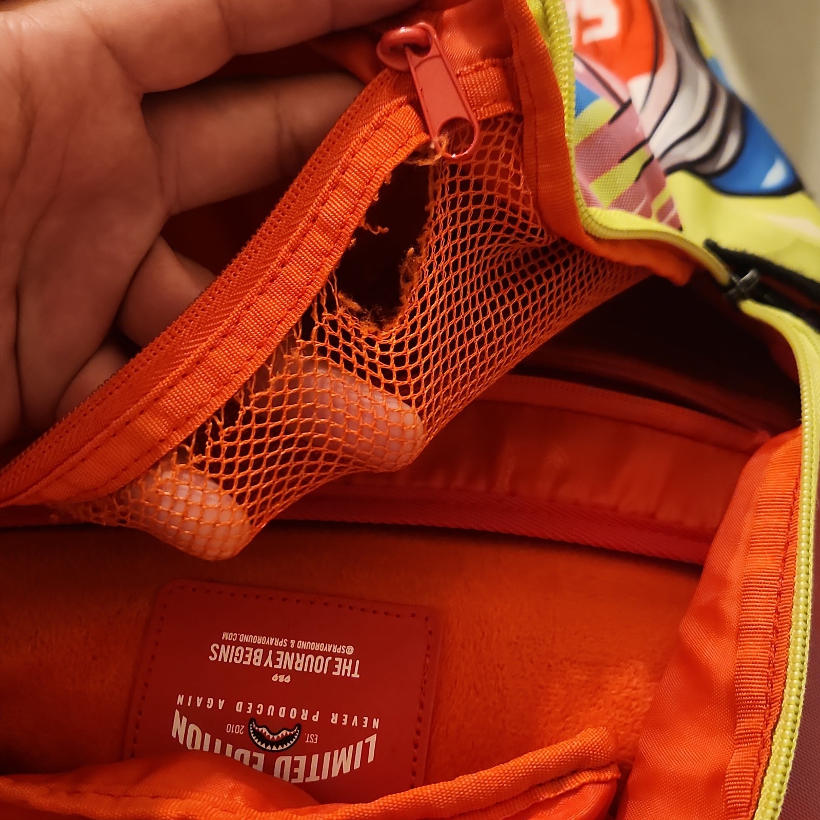 Sprayground Backpack used has minor issues non too bad
