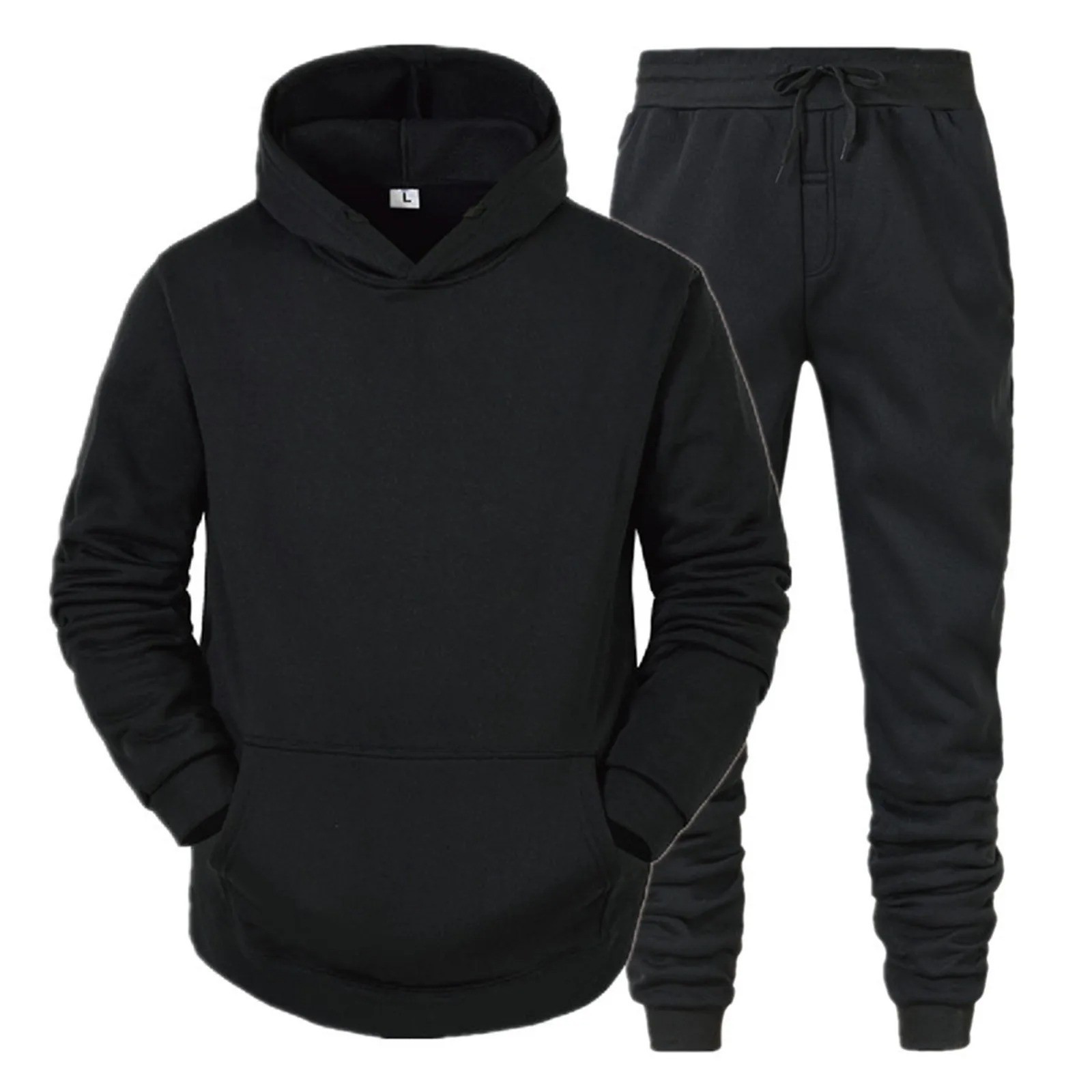 Mens Set Sweatsuit Men Athletic Tracksuit Hooded Long Sleeve Jogger Sets Workout