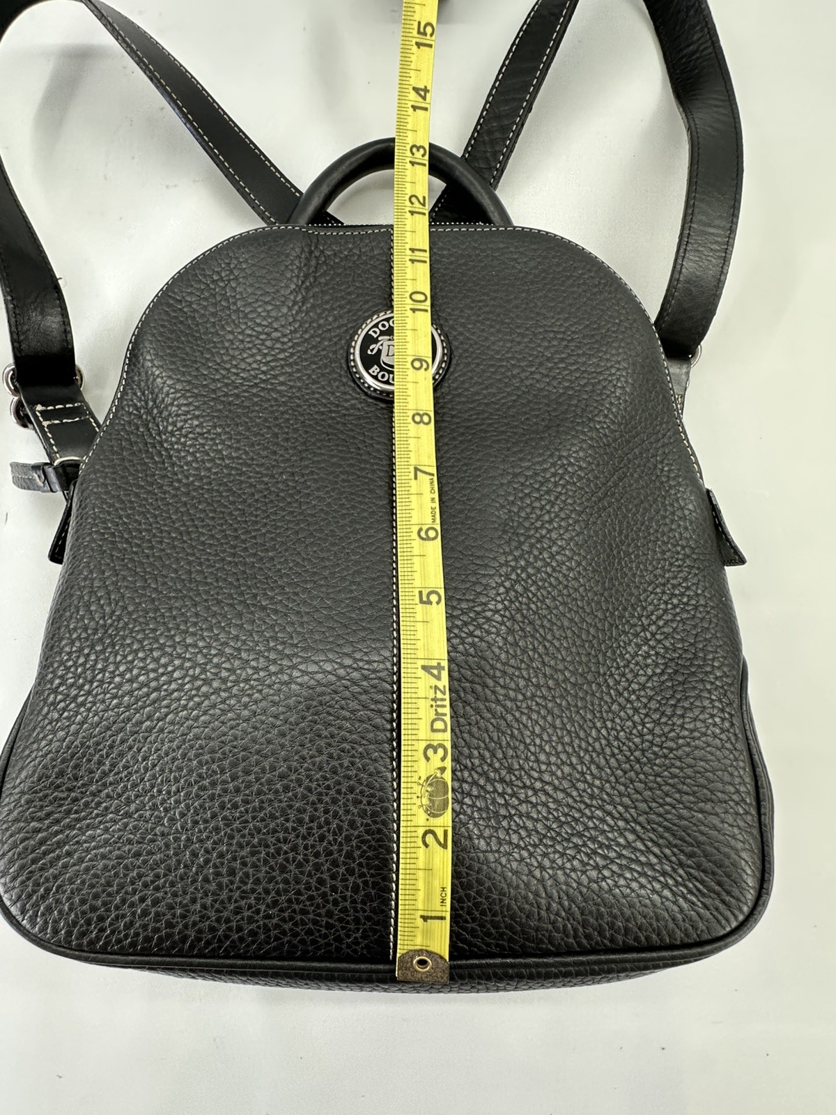 Dooney & Bourke Black Pebbled All Weather Leather Backpack Purse Y2K Zip