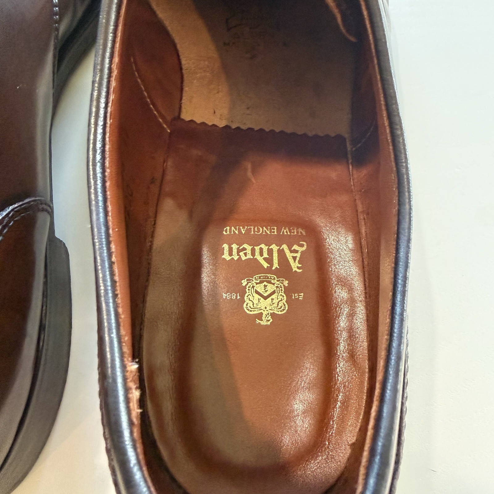 ALDEN 22220 Cigar Shell Cordovan Split Toe Size 13 Norwegian Front Blucher Shoes