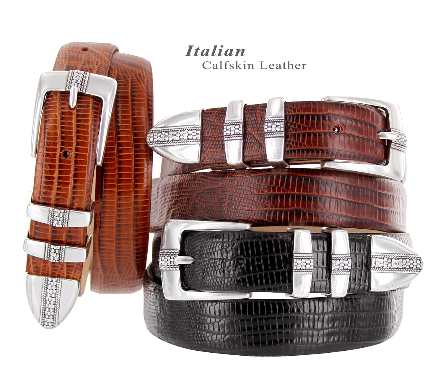Brandon Men’s Italian Calfskin Leather Designer Dress Golf Belt 1-1/8″(30mm)wide