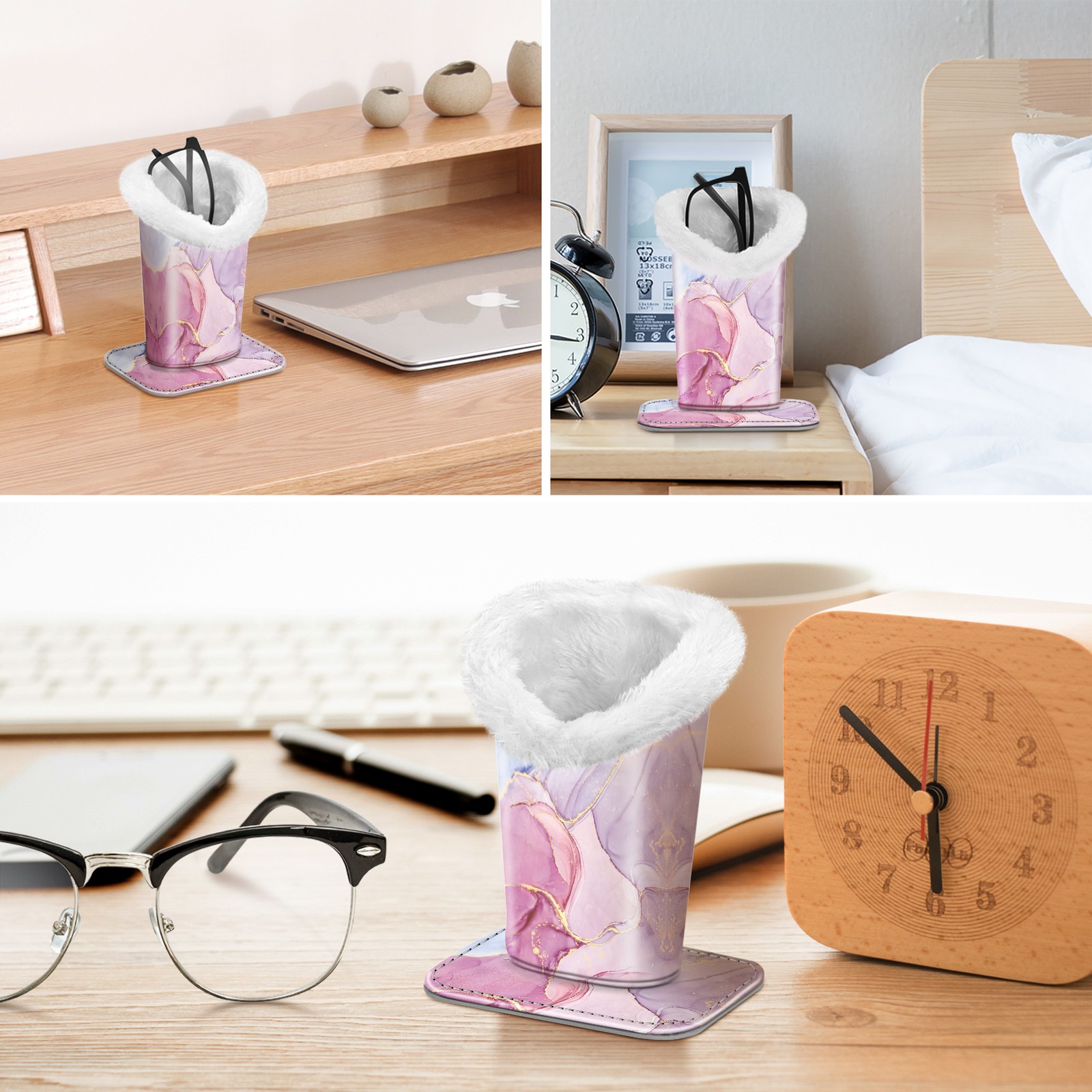 Plush Lined Eyeglasses Holder, Glasses Stand Case, Anti-scratch Glasses Storage