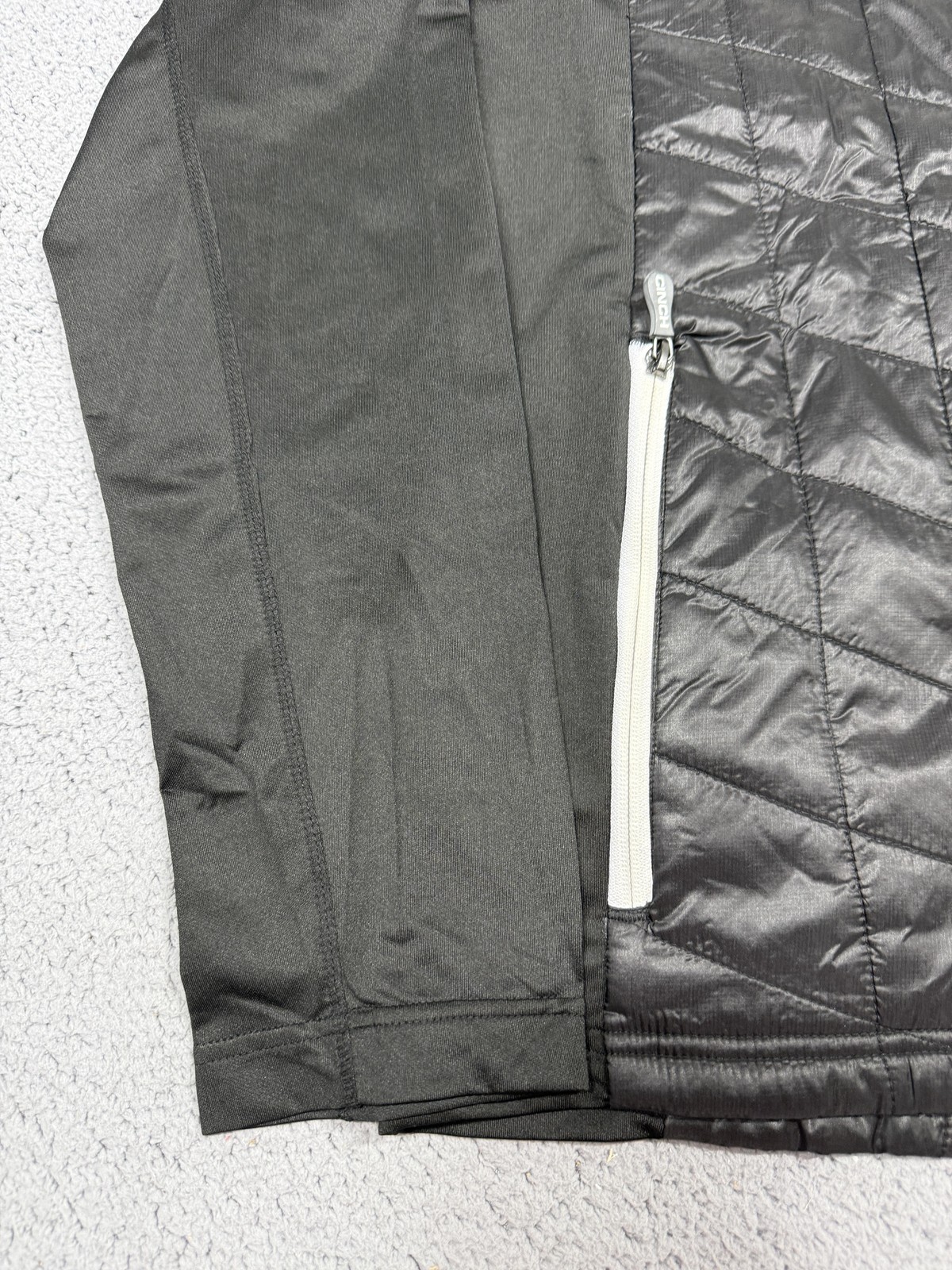 Cinch Jacket Mens XL Black Quilted Softshell Full Zip Lightweight MWJ1024000
