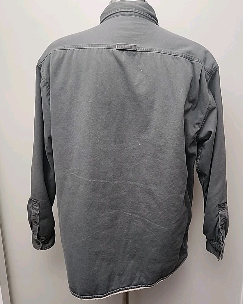 Levi’s Jacket Shacket Shirt Mens XL Sherpa Lined Button Up Light Gray