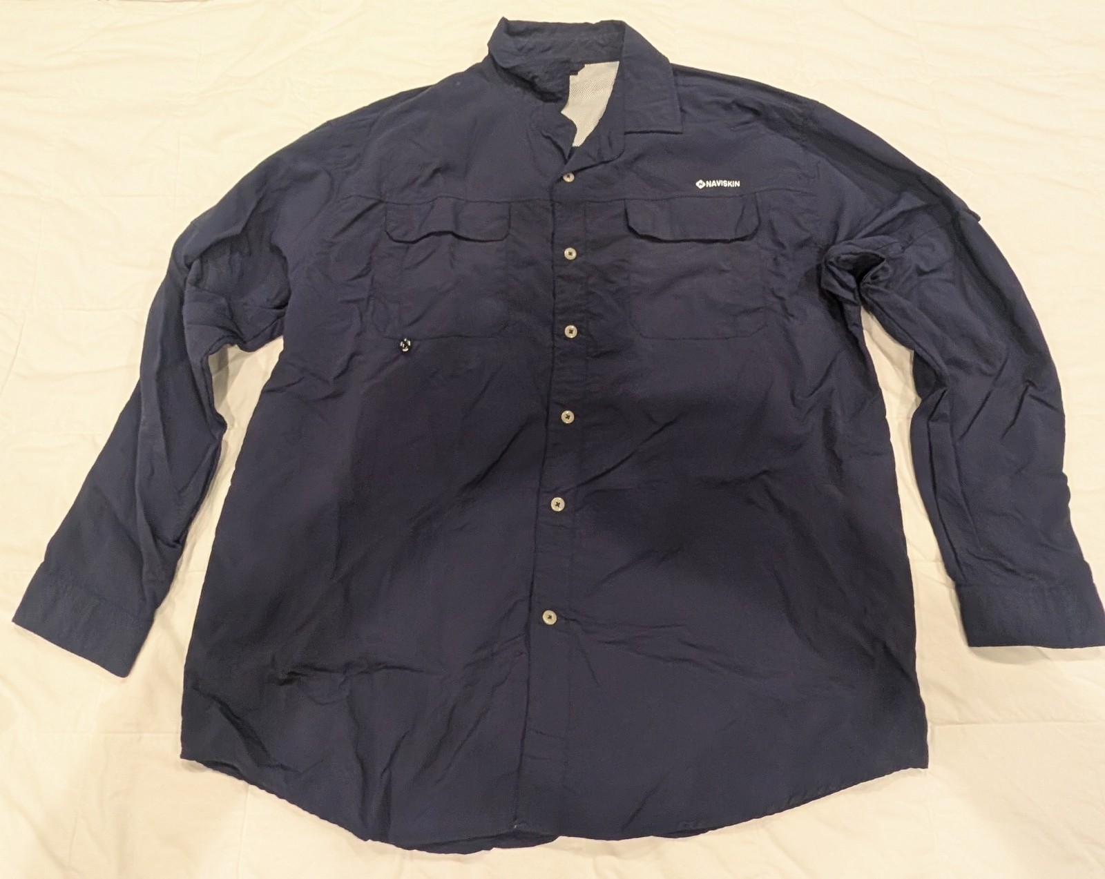 Naviskin Shirt Men XL Blue SPF 50+Sun Protection Fishing Outdoors